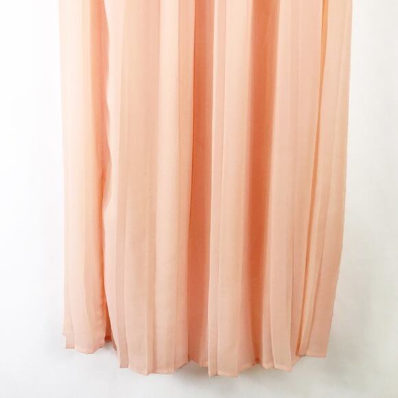 Blaque Label for Lulus Pretty Parfait Peach Long Pleated Maxi Skirt NWT - Picture 4 of 11